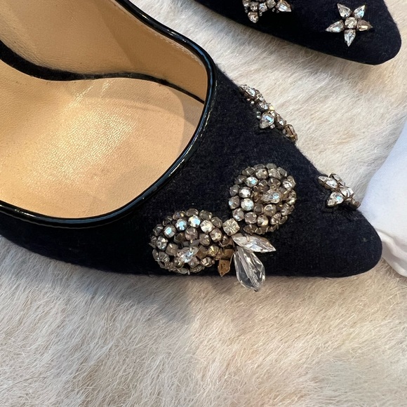 Jimmy Choo Romy 100 Embellished Flannel Point-Toe Pumps - Picture 7 of 12